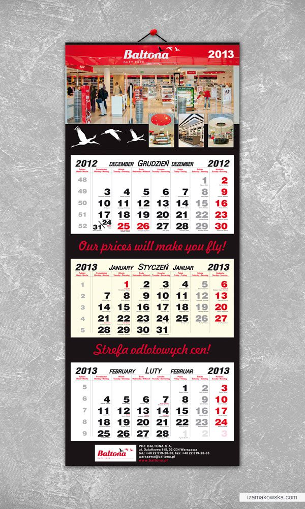Kalendarz 3-dzielny 2013