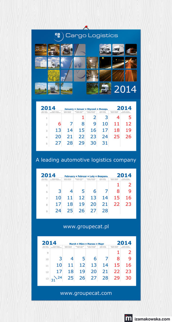 Kalendarz 3-dzielny 2014